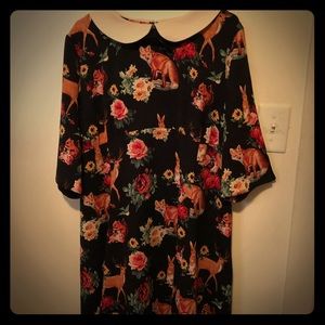 Woodland creatures dress with Peter pan collar